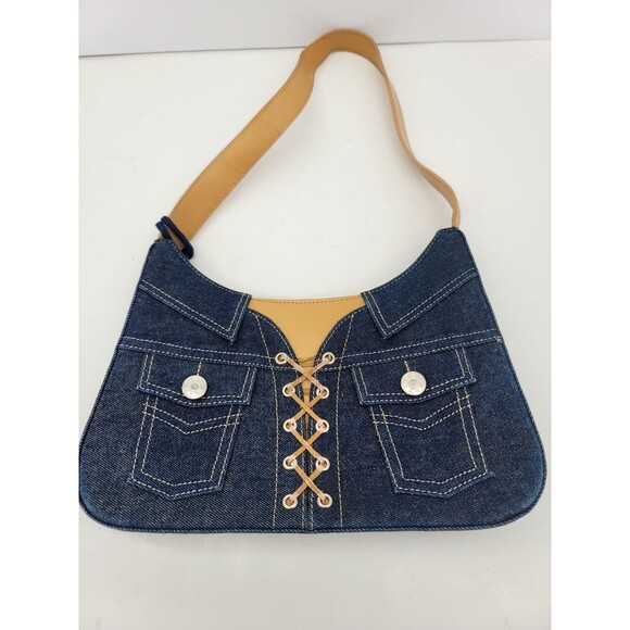 Handbags - Denim Satchel Shoulder Bag Jean Jacket Purse with Cell Phone/Mace Holder